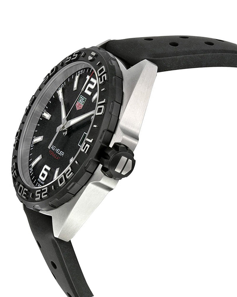 Tag Heuer Formula 1 Quartz Black Dial Black Rubber Strap Watch for Men - WAZ1110.FT8023