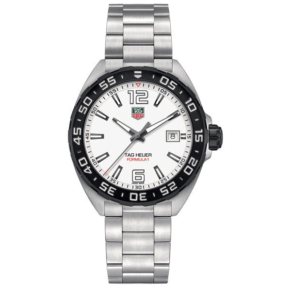 Tag Heuer Formula 1 White Dial Silver Steel Strap Watch for Men - WAZ1111.BA0875