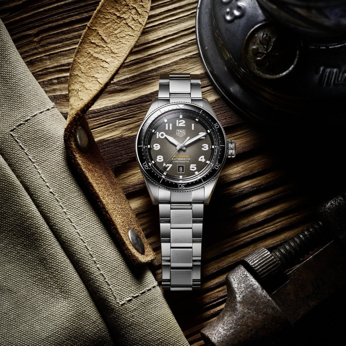 Tag Heuer Autavia Automatic 42mm Grey Dial Silver Stainless Steel Watch for Men - WBE5114.EB0173