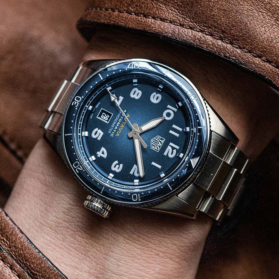 Tag Heuer Autavia Automatic Blue Dial Silver Steel Strap Watch for Men - WBE5116.EB0173