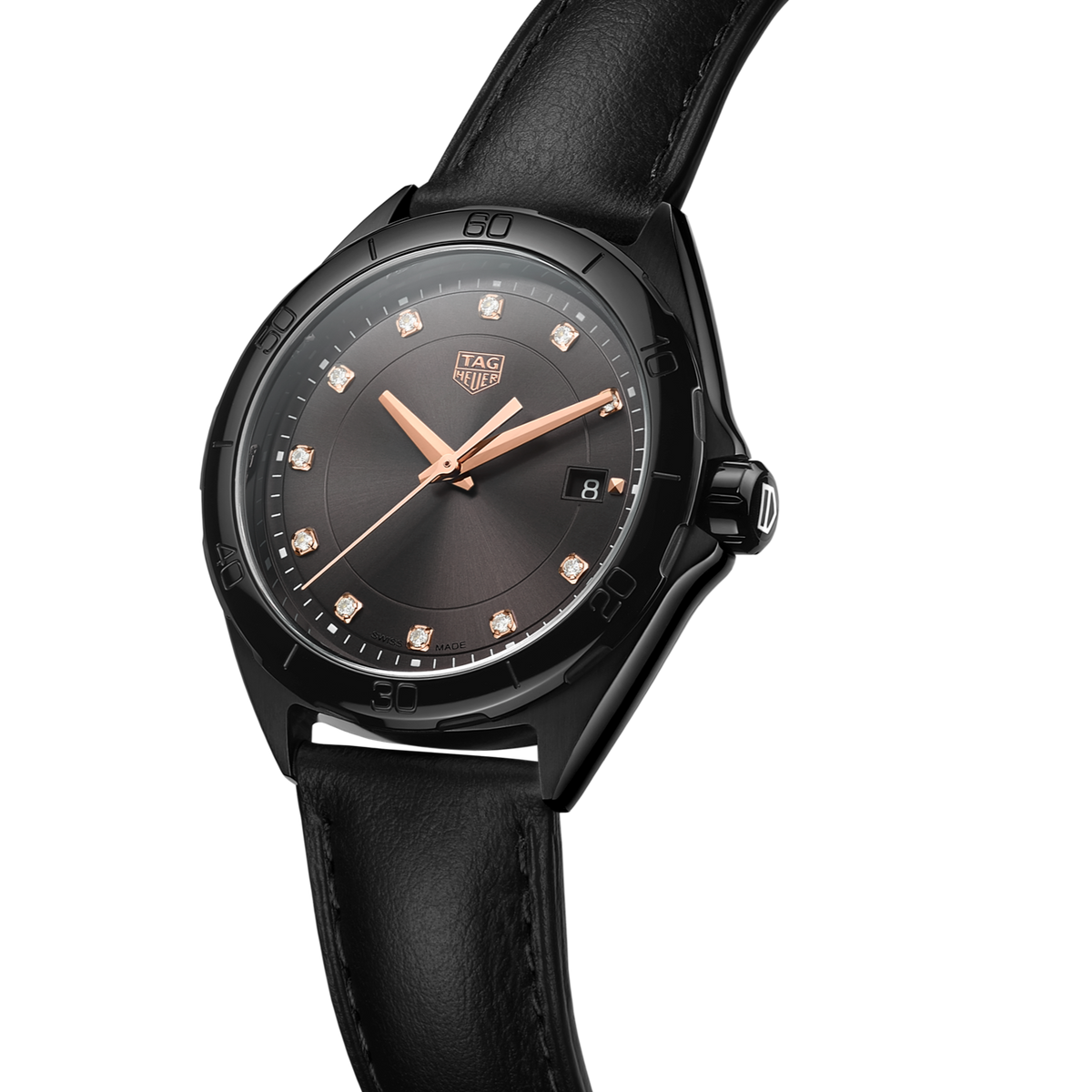Tag Heuer Formula 1 Quartz Diamonds Black Dial Black Leather Strap Watch for Women - WBJ1317.FC8230