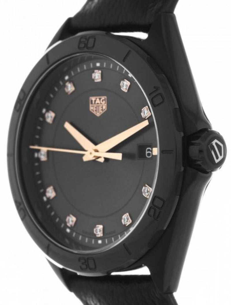 Tag Heuer Formula 1 Quartz Diamonds Black Dial Black Leather Strap Watch for Women - WBJ1317.FC8230