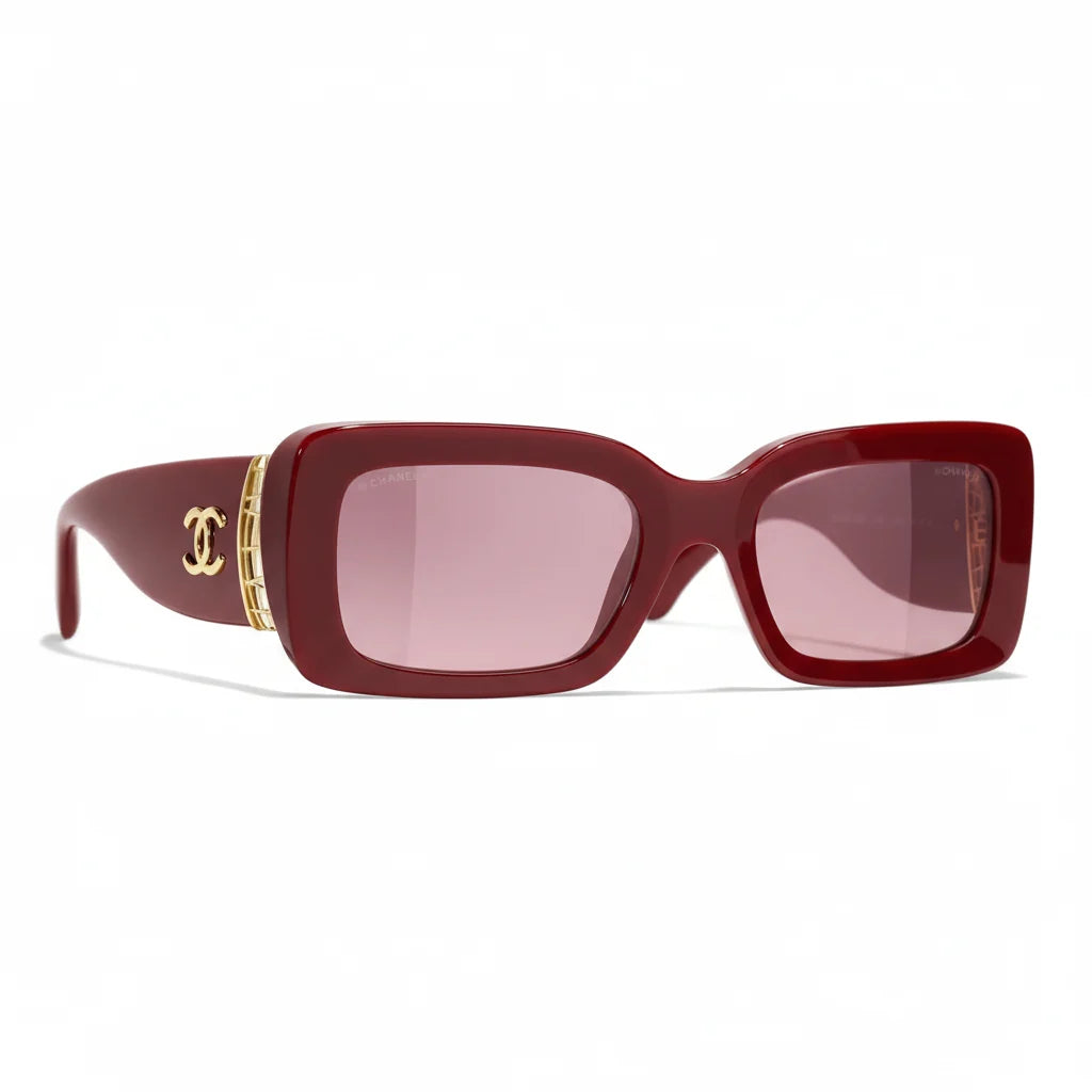 Chanel Women’s Rectangular Red Sunglasses