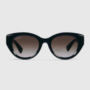Gucci Women Low Nose Bridge Fit Black Sunglasses