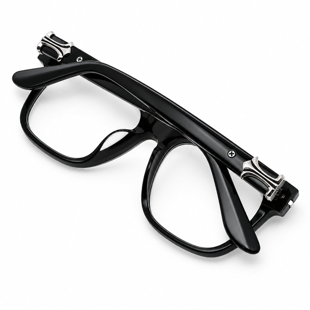 Chrome Hearts Unisex SLIDN 3767 Transparent Black Frame / Silver Hardware Glasses