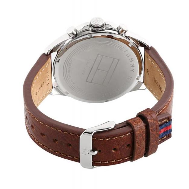 Tommy Hilfiger Dean Quartz Multifunction White Dial Brown Leather Strap Watch for Men - 1791274
