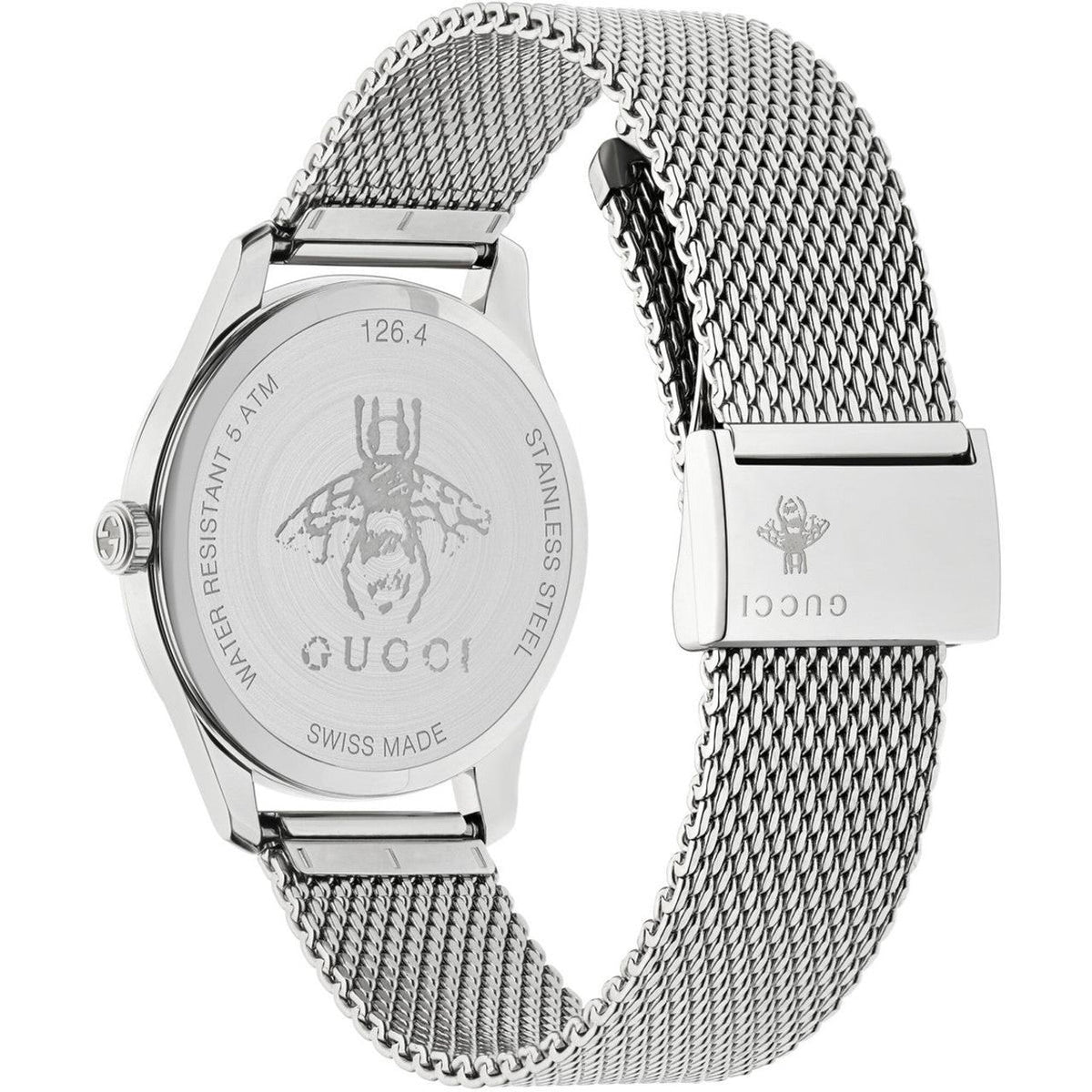 Gucci G-Timeless Mother of Pearl Dial Silver Mesh Bracelet Watch For Women - YA126583