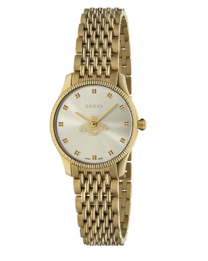 Gucci G Timeless Mother of Pearl Dial Gold Steel Strap Watch For Women - YA1265021