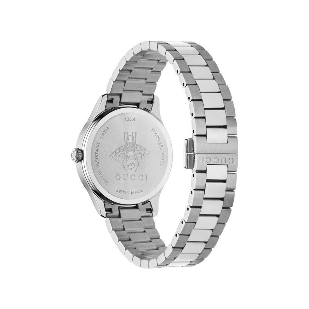 Gucci G Timeless Diamonds White Dial Silver Steel Strap Watch for Women - YA1265064