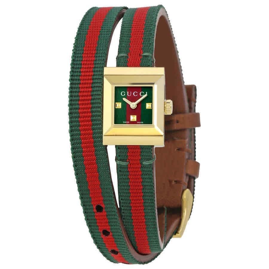 Gucci G-Frame Multicolored Dial Two Tone Nylon Strap Watch For Women - YA128527