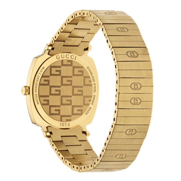 Gucci Grip Yellow Gold Dial Yellow Gold Steel Strap Unisex Watch -  YA157403