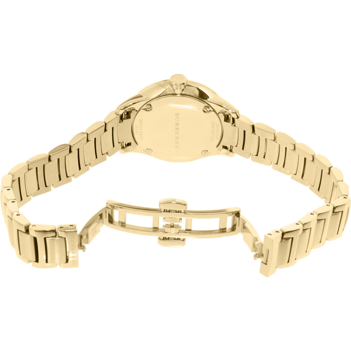 Burberry The Classic Champagne Gold Dial Gold Steel Strap Watch for Women - BU10109