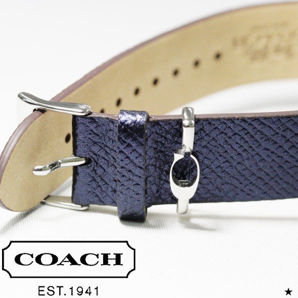 Coach Perry White Dial Blue Leather Strap Watch for Women - 14503156