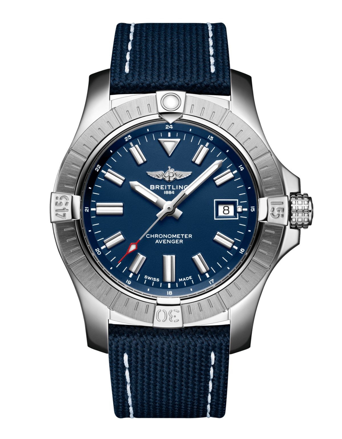 Breitling Avenger Automatic 43 Blue Dial Blue Nylon Strap Watch for Men - A17318101C1X1