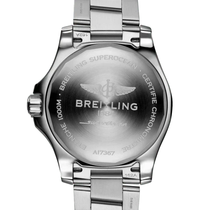 Breitling Superocean Automatic 44mm Yellow Dial Silver Steel Strap Watch for Men - A17375211/1A1