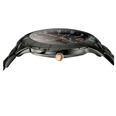 Versace Univers Quartz Black Dial Black Steel Strap Watch for Men - VEBK00618