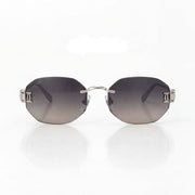 Cartier Panthère de Unisex Rimless Hexagonal Silver Finish Grey Gradient Sunglasses