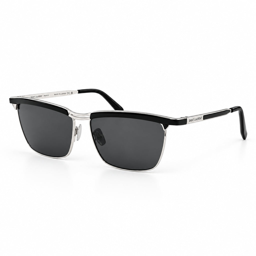Saint Laurent Men SL 795 Joe Square Silver / Black Sunglasses