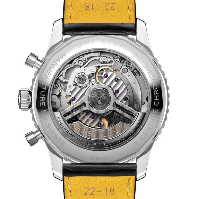 Breitling Navitimer B01 Chronograph 43 Brown Dial Black Leather Strap Watch for Men - AB0138241K1P1