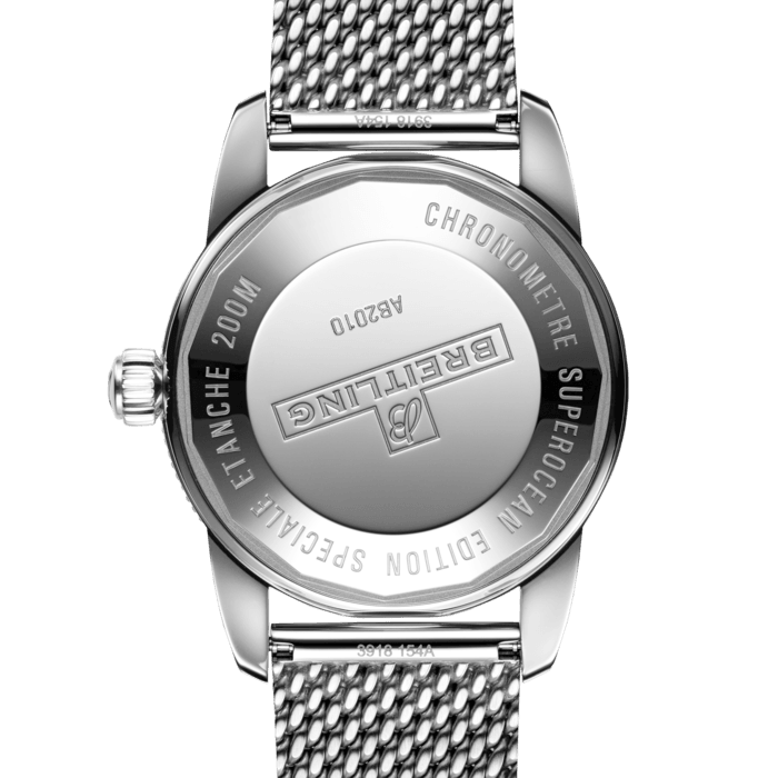 Breitling Superocean Heritage B20 Automatic 42 Black Dial Silver Mesh Bracelet Watch for Men - AB2010121B1A1