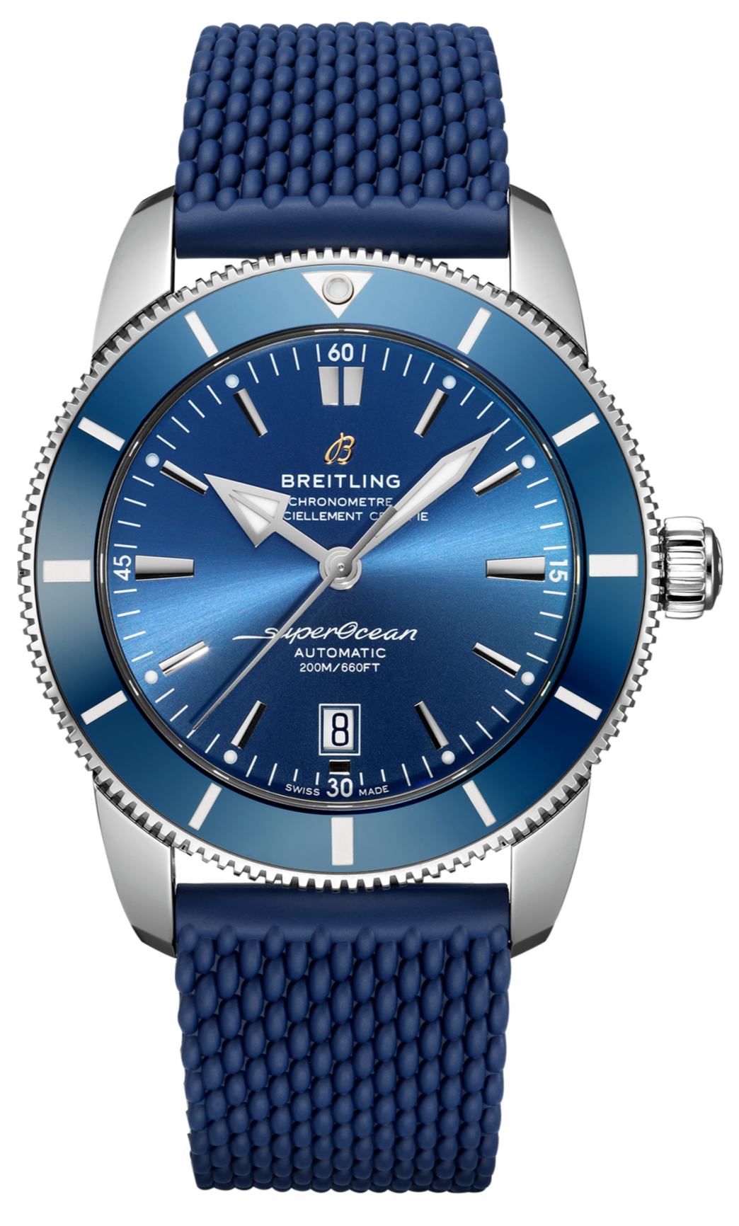 Breitling Superocean Heritage B20 Automatic 46 Blue Dial Blue Mesh Bracelet Watch for Men - AB2020161C1S1