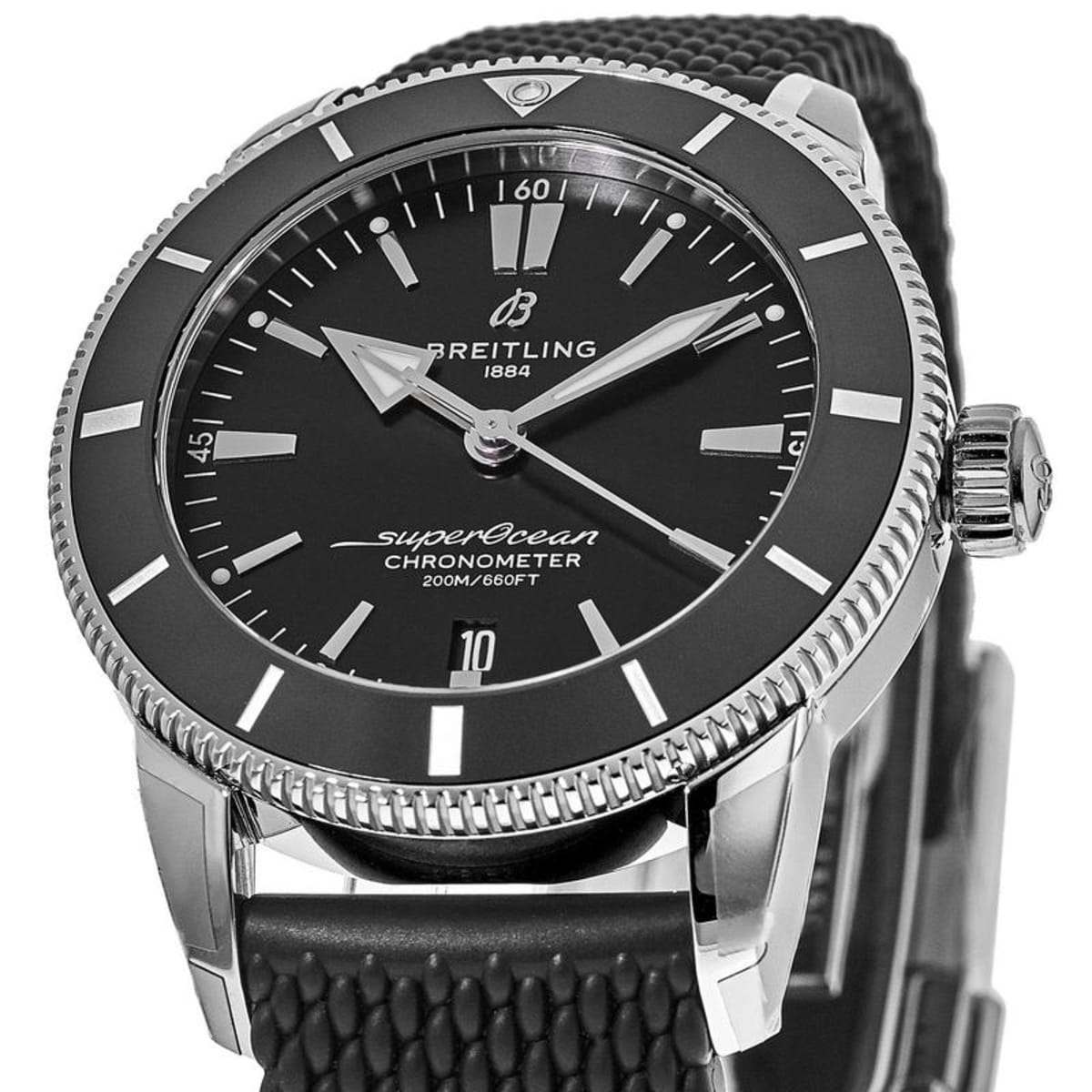 Breitling Superocean Heritage B20 Automatic 44 Black Dial Black Mesh Bracelet Watch for Men - AB2030121B1S1