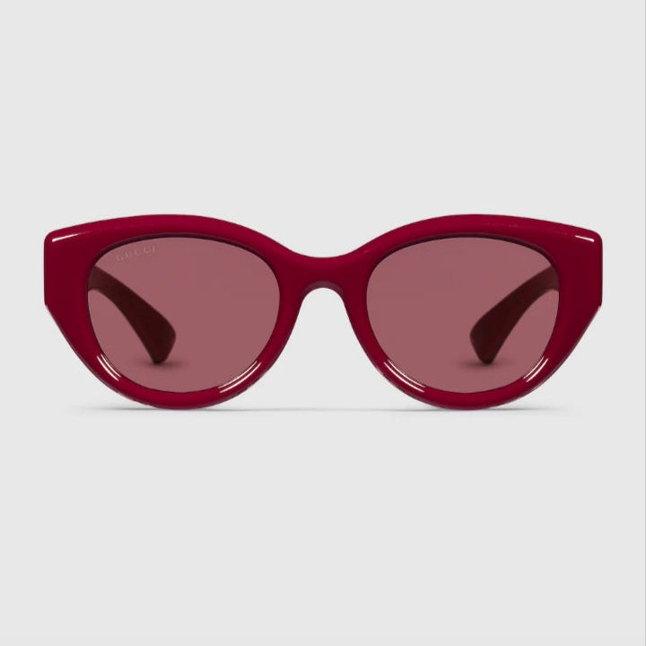 Gucci Women Low Nose Bridge Fit Red Sunglasses