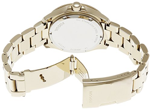 Fossil Cecile Multifunction Champagne Dial Gold Steel Strap Watch for Women - AM4510