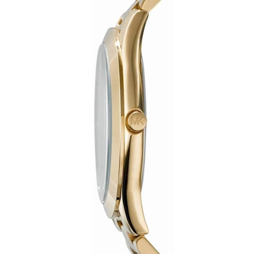 Michael Kors Slim Runway Pink Dial Rose Gold Steel Strap Watch for Women - MK3264