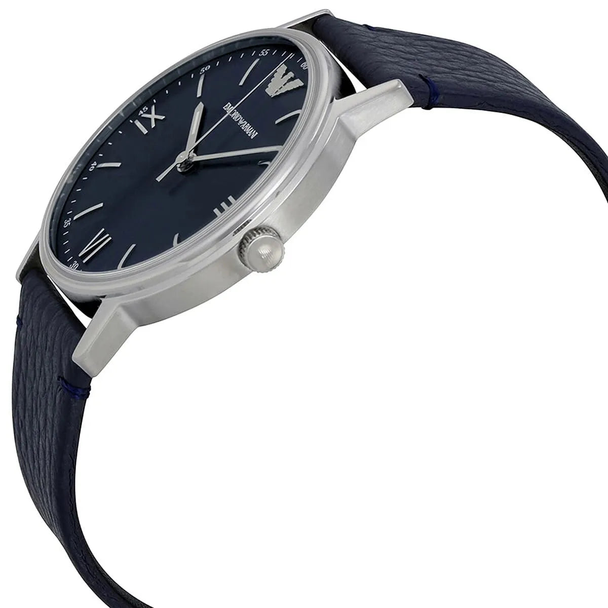 Emporio Armani Kappa Quartz Blue Dial Blue Leather Strap Watch For Women - AR11012