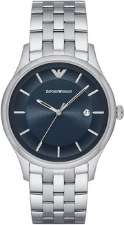 Emporio Armani Lambda Blue Dial Silver Steel Strap Watch for Men - AR11019