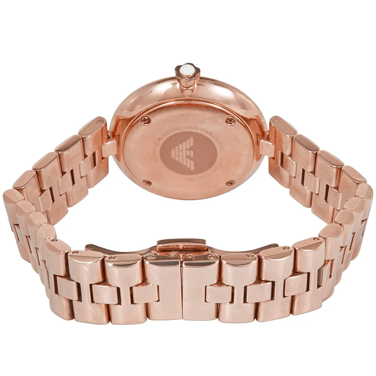 Emporio Armani Arianna Analog Mother of Pearl Dial Rose Gold Steel Strap Watch For Women - AR11196
