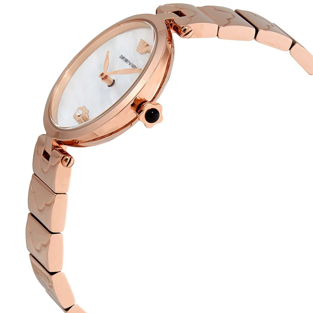 Emporio Armani Arianna Analog Mother of Pearl Dial Rose Gold Steel Strap Watch For Women - AR11196