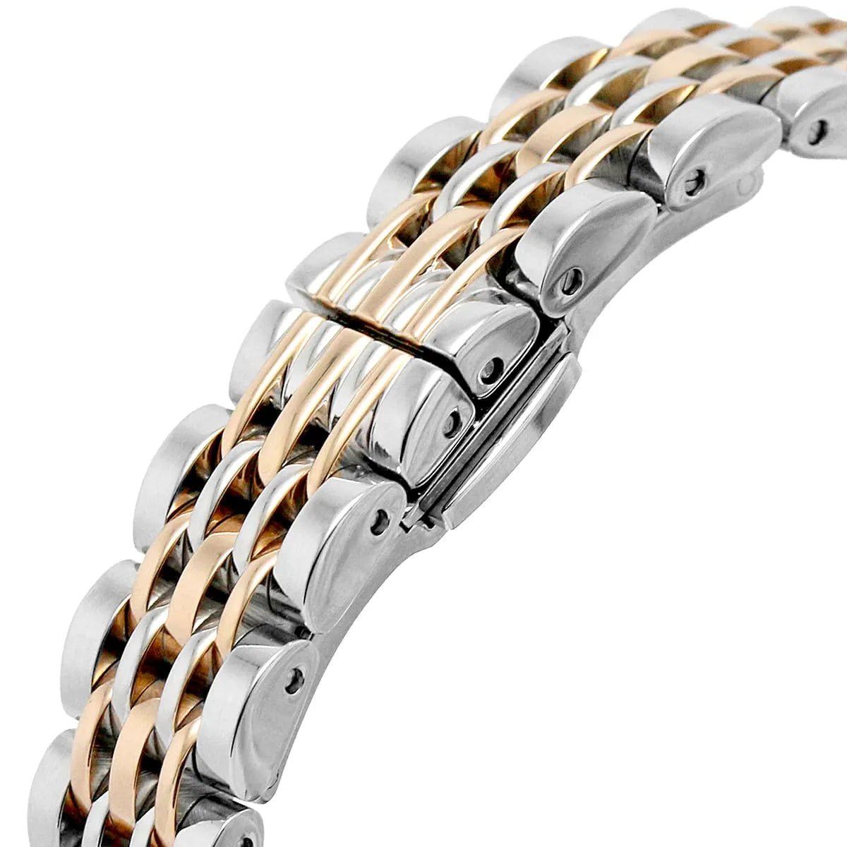 Emporio Armani Gianni T Bar White Mother Of Pearl Dial Two Tone Steel Strap Watch For Women - AR11519