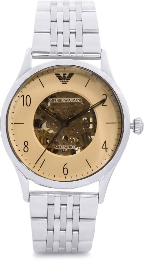 Emporio Armani Meccanico Multicolor Dial Silver Steel Strap Watch For Men - AR1922