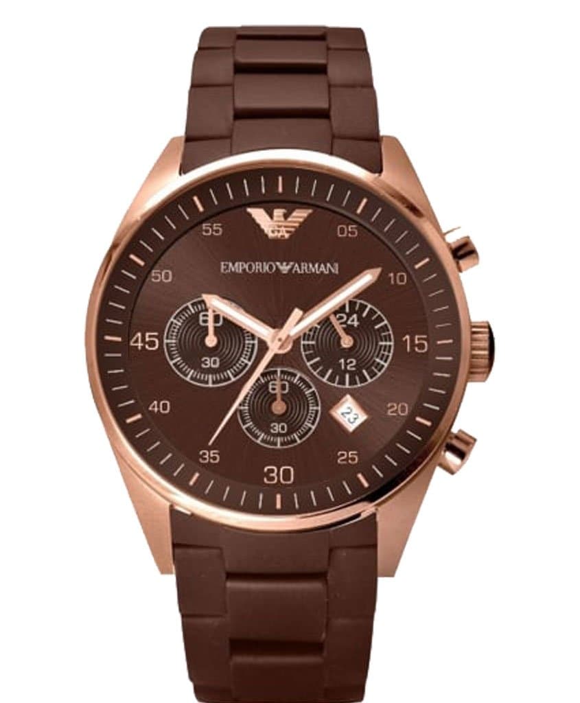Emporio Armani Sport Chronograph Brown Dial Brown Steel Watch For Men - AR5890