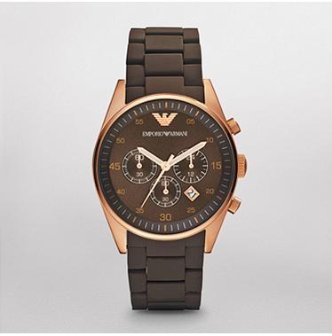 Emporio Armani Sport Chronograph Brown Dial Brown Steel Watch For Men - AR5890