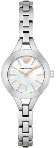 Emporio Armani Chiara Mother of Pearl Dial Silver Steel Strap Watch for Women - AR7425