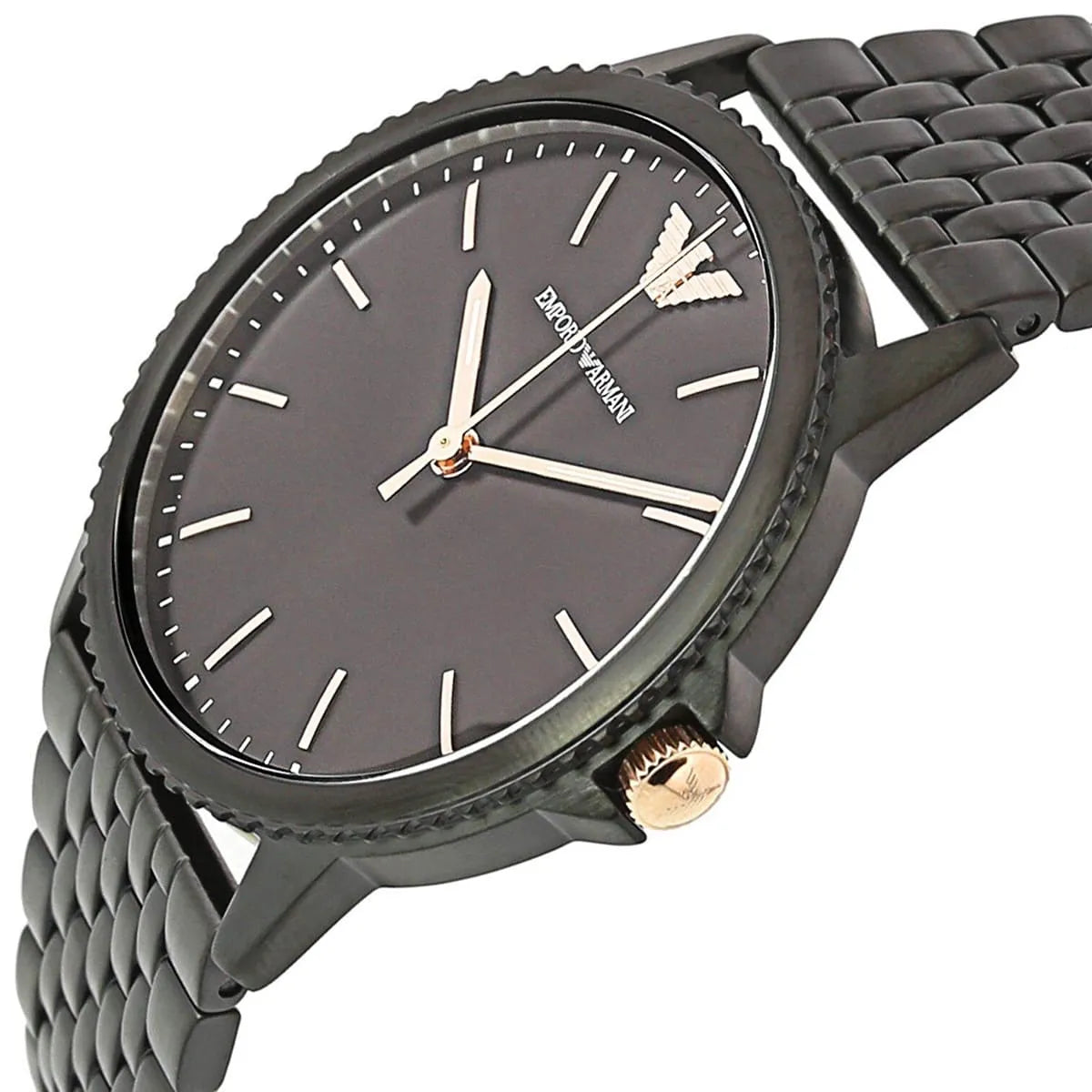 Emporio Armani Interchangeable Black Dial Black Steel Strap Watch For Men - AR80021