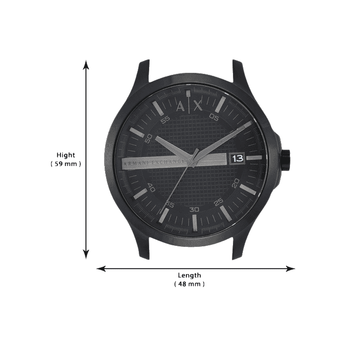 Armani Exchange Hampton Chronograph Black Dial Black Steel Strap Watch For Men - AX2104
