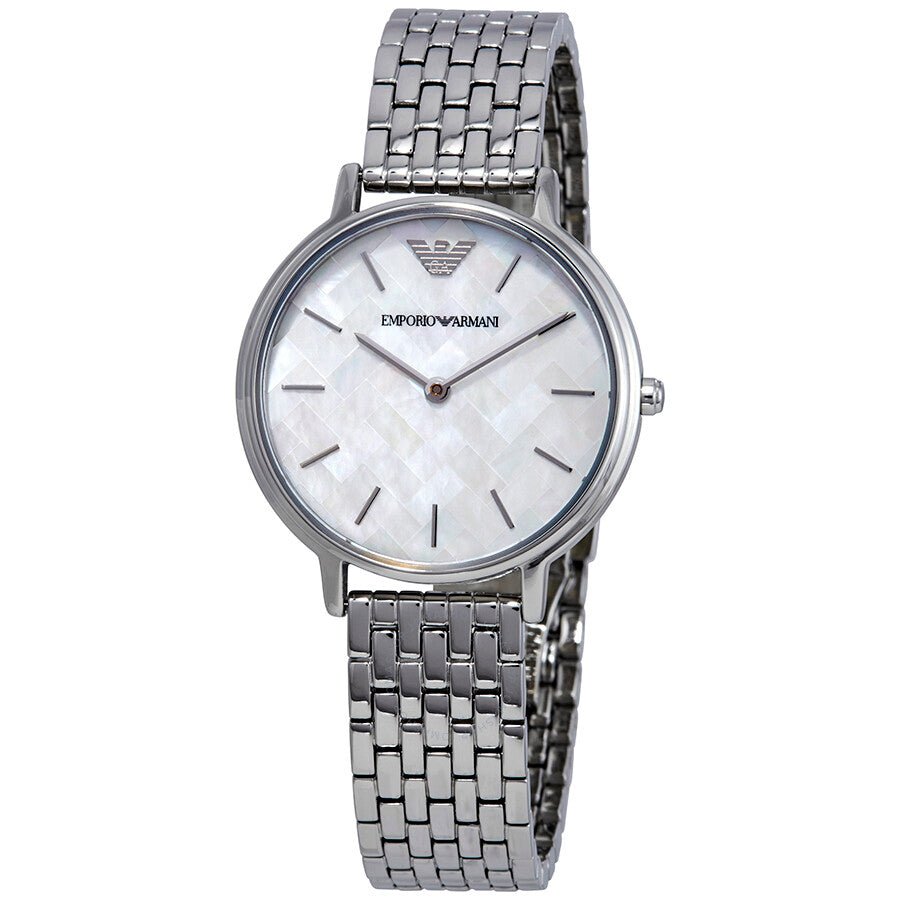 Emporio Armani Mother of Pearl Dial Silver Steel Strap Watch For Women - AR11112