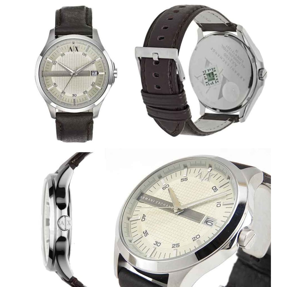 Armani Exchange Whitman Silver Dial Brown Leather Strap Watch For Men - AX2100