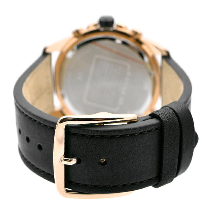 Coach Kent Chronograph Rose Gold Dial Black Leather Strap Watch for Men - 14602559