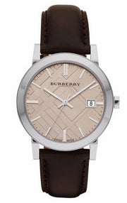 Burberry Heritage Beige Dial Brown Leather Strap Watch for Men - BU1777