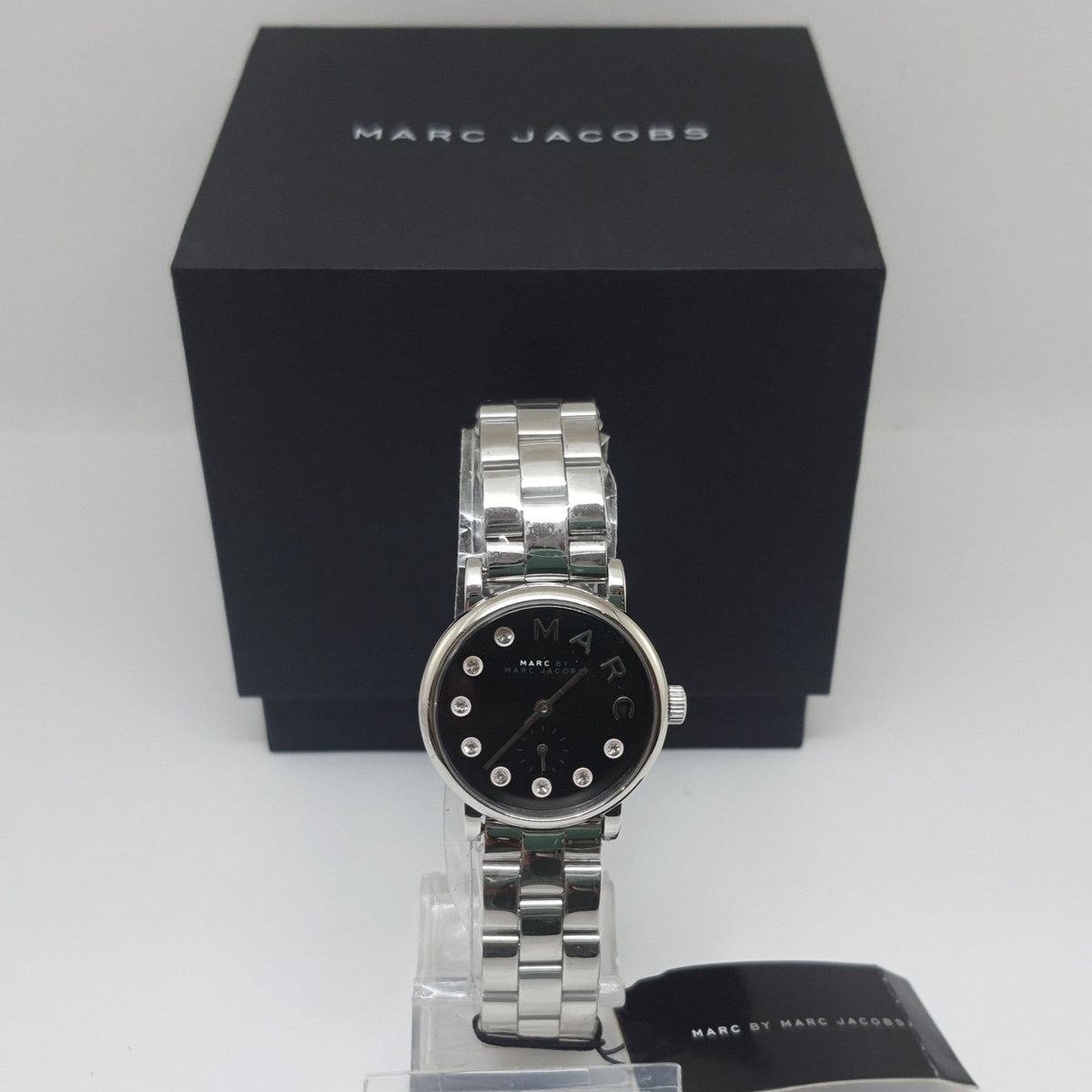 Marc Jacobs Blade Black Dial Silver Steel Strap Watch for Women - MBM8672