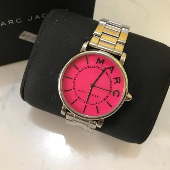 Marc Jacobs Roxy Pink Dial Silver Steel Strap Watch for Women - MJ3524