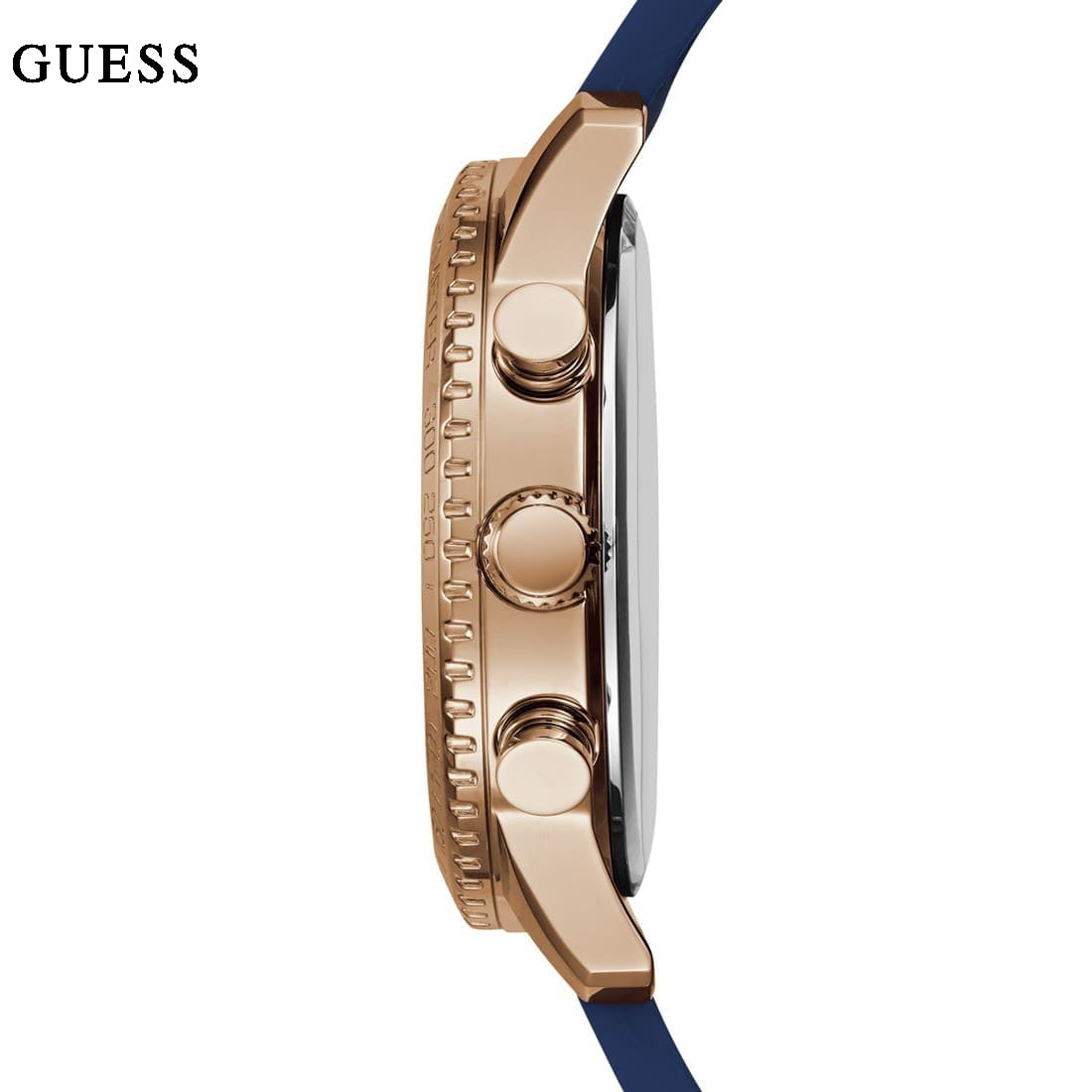 Guess Marina Multifunction White Dial Blue Rubber Strap Watch for Women - W1025L4