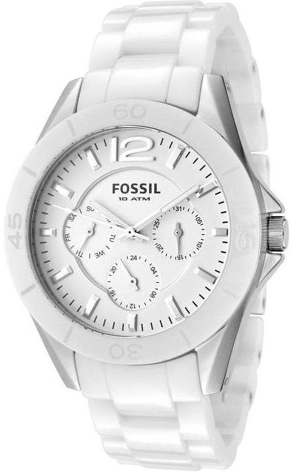 Fossil Ceramic White Dial White Ceramic Strap Watch for Women - CE1002