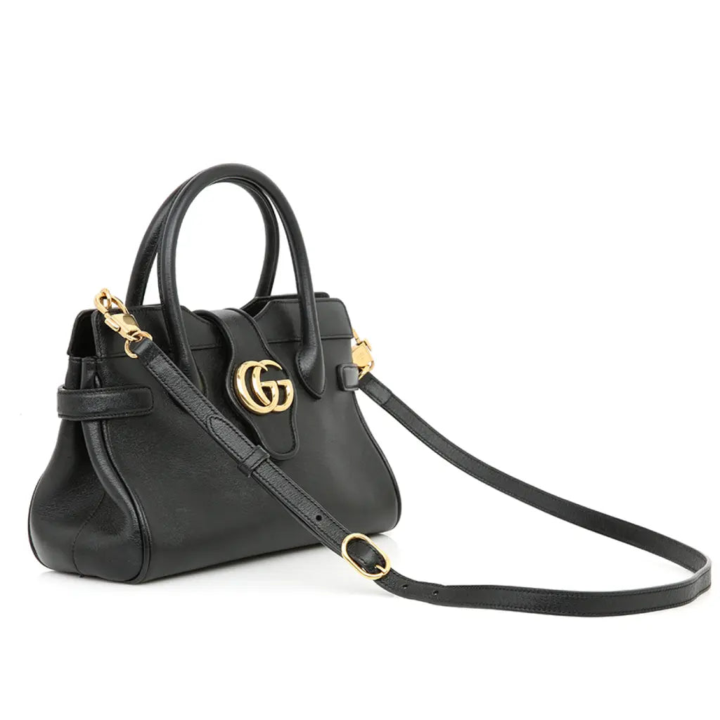 Gucci Small Top Handle Double GG Bag – Black