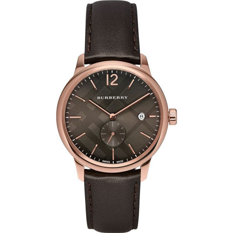 Burberry The Classic Brown Dial Brown Leather Strap Watch for Men - BU10012